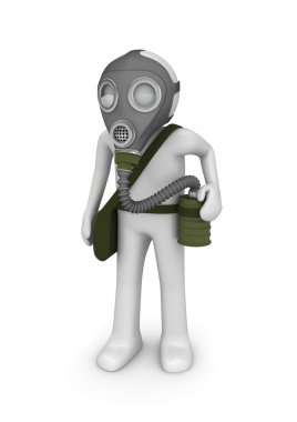 Man in gas mask clipart