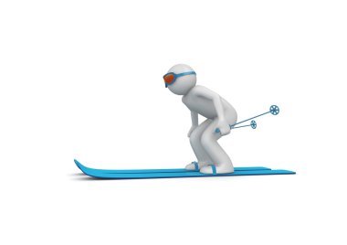 Downhill skier 2 clipart