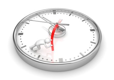 Trying to stop the clock clipart