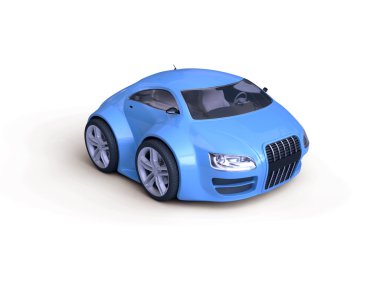 Baby Coupe Front View (Little Blue Tiny Isolated Concept Car) clipart