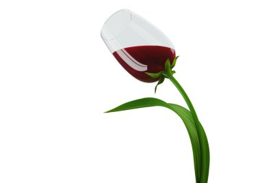 Intoxicating tulip-style wine glass concept clipart