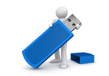 Man with flash drive clipart