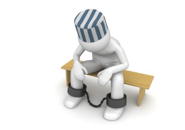 Prisoner on a bench clipart