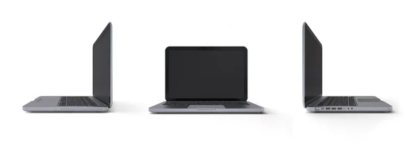 Metalic laptop 3-in-1 views — Stock Photo, Image