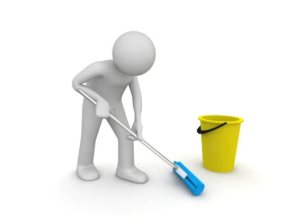 Cleaner op het werk — Stockfoto