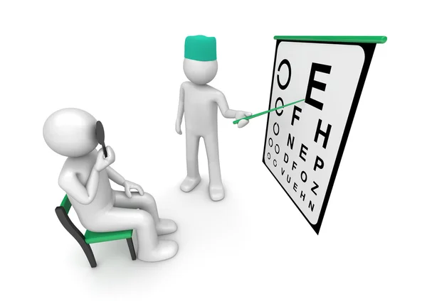 stock image Healthcare collection - Oculist examining patient's sight