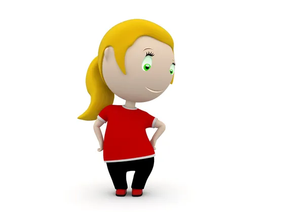 Красота! Социальные 3D персонажи: счастливая улыбающаяся девушка. Новая постоянно растущая коллекция выразительных уникальных многофункциональных изображений . — стоковое фото