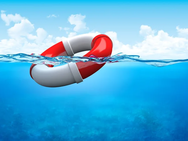 Help! Ring-buoy underwater — Stock Photo, Image