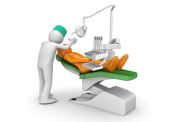 stock image Dentist and patient in dental chair