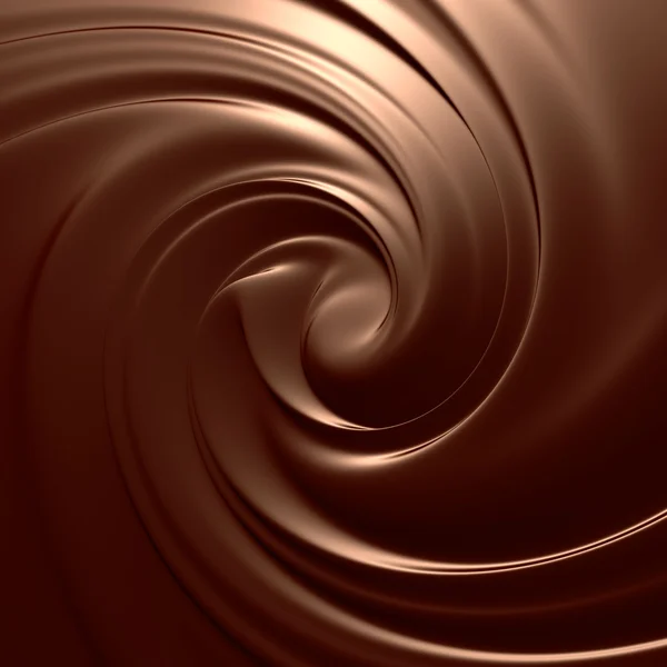 Astonishing chocolate swirl. Clean, detailed render. Backgrounds series. — Stock Photo, Image