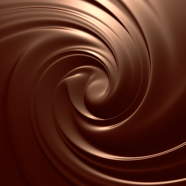 Astonishing chocolate swirl. Clean, detailed render. Backgrounds series.