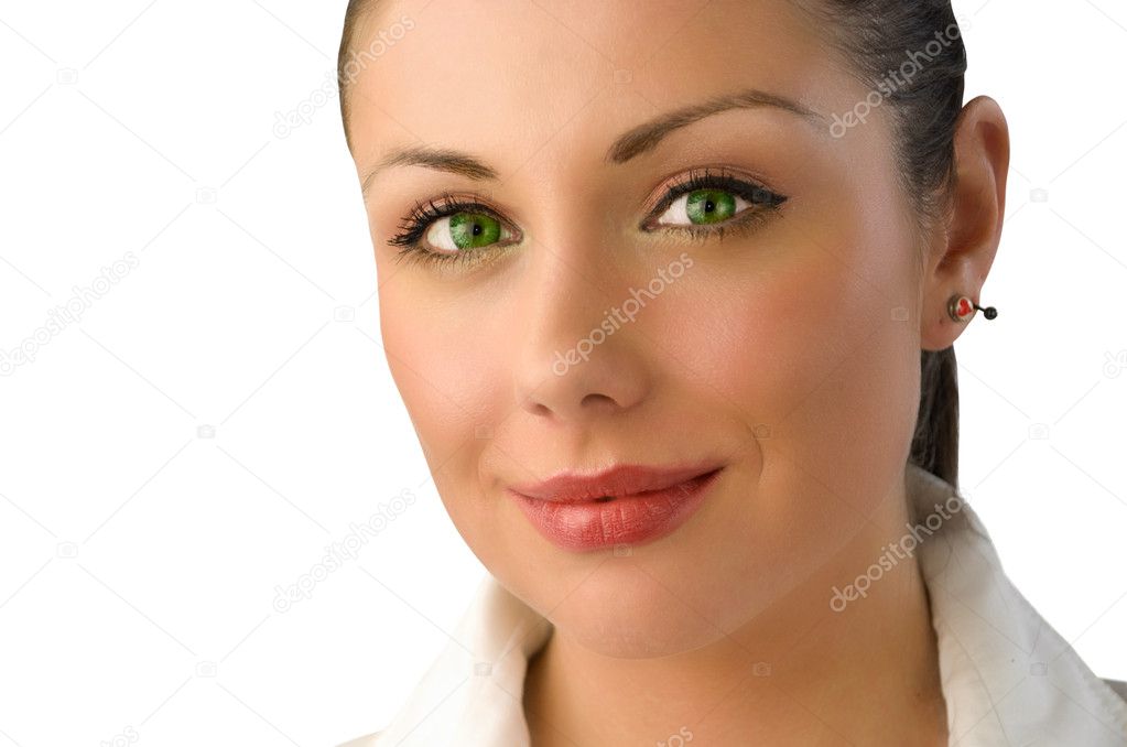Magic green eyes businesswoman portrait