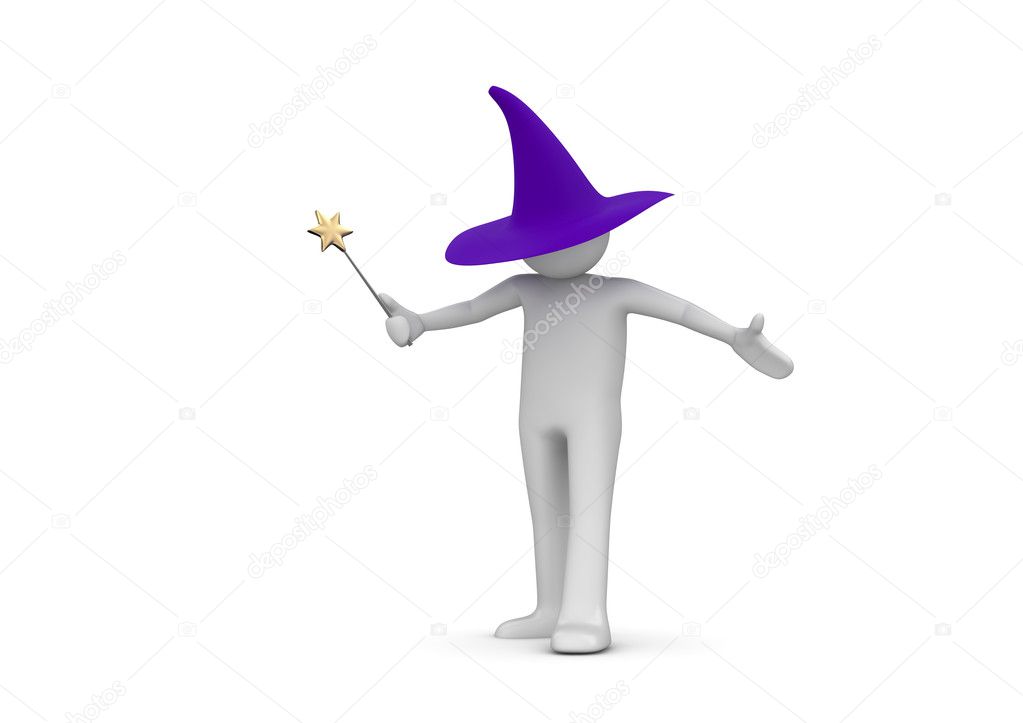 Wizard isolated on white background