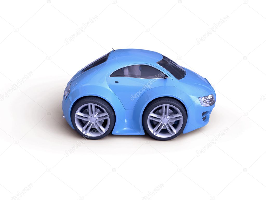 Baby Coupe Side View (Little Blue Tiny Isolated Concept Car)