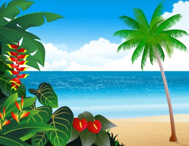 Tropical beach background clipart