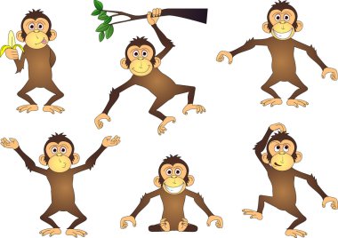 Funny chimpanze clipart