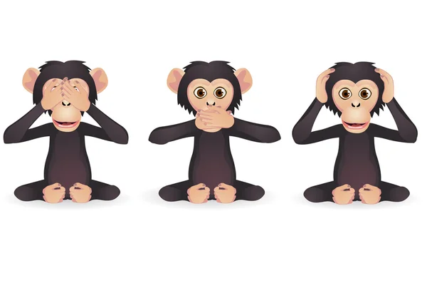 Tree wise monkey — Stock Vector