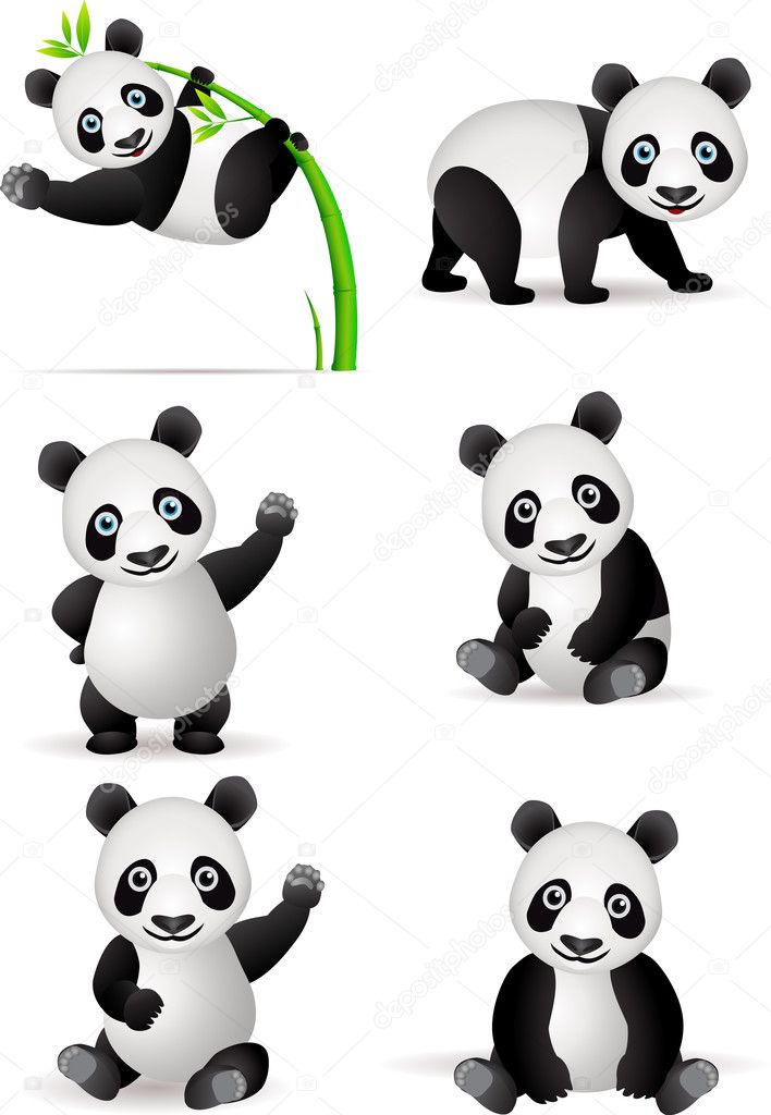 Funny panda cartoon collection