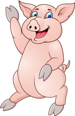 Funny pig cartoon clipart