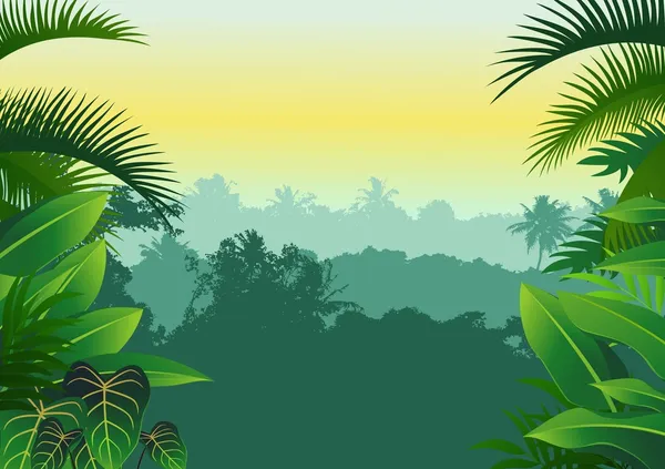 Bosque tropical — Vector de stock