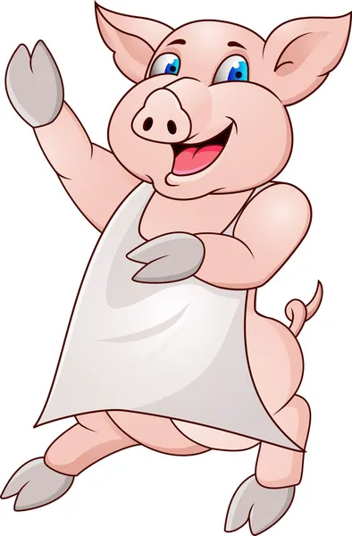 豚を着てエプロン — ストックベクタ