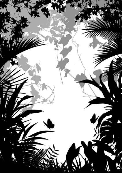 Silhouette de forêt tropicale — Image vectorielle