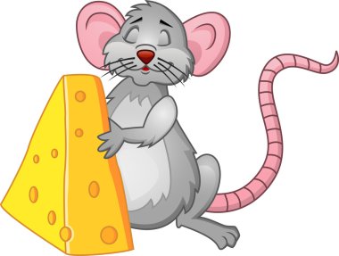 Funny rat with cheese clipart