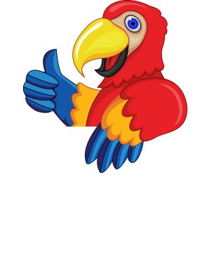 Parrot With Blank Sign clipart