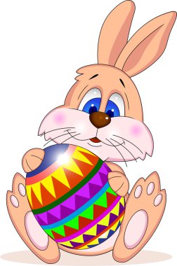 Easter rabbit with Easter egg clipart