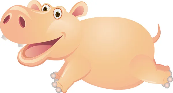 Hippo cartoon running — Stock Vector