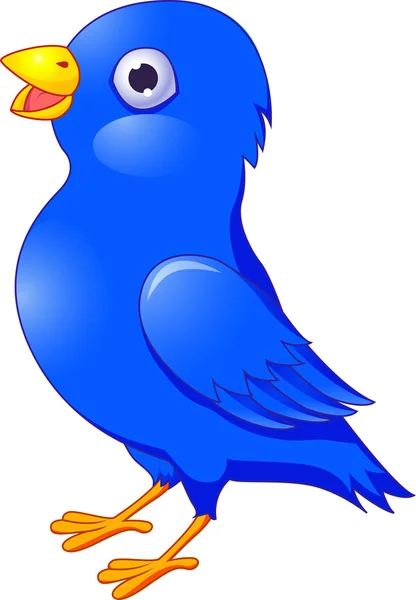青い鳥の漫画。白で隔離されます。 — ストックベクタ