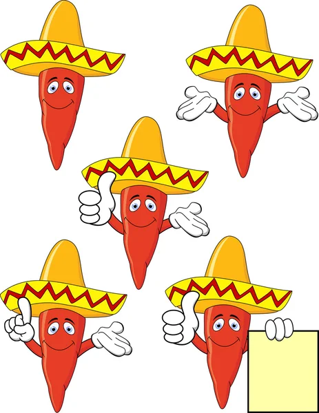 Chili with sombrero — Stock Vector