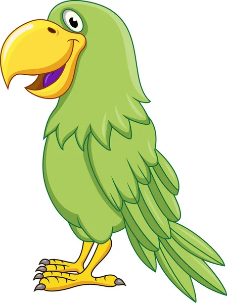 Zöld papagáj — Stock Vector