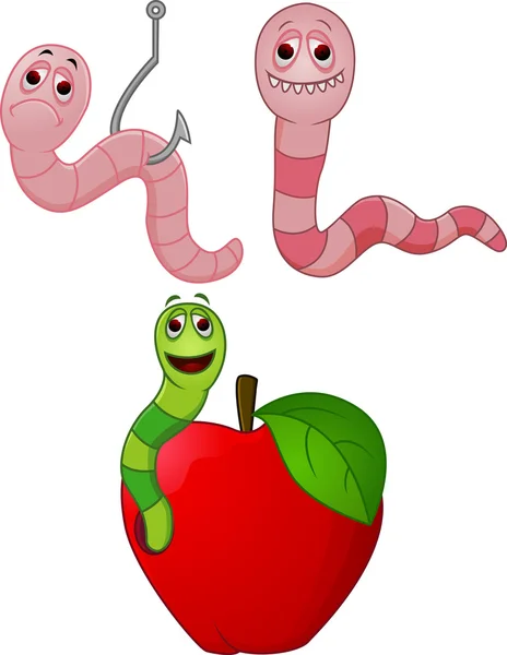 Cartoon Character Worm — Stock Vector