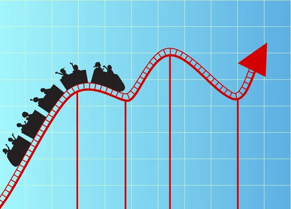 Grafico delle montagne russe — Vettoriale Stock