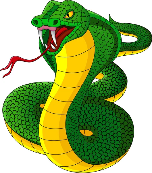 怒っているコブラ漫画 — ストックベクタ