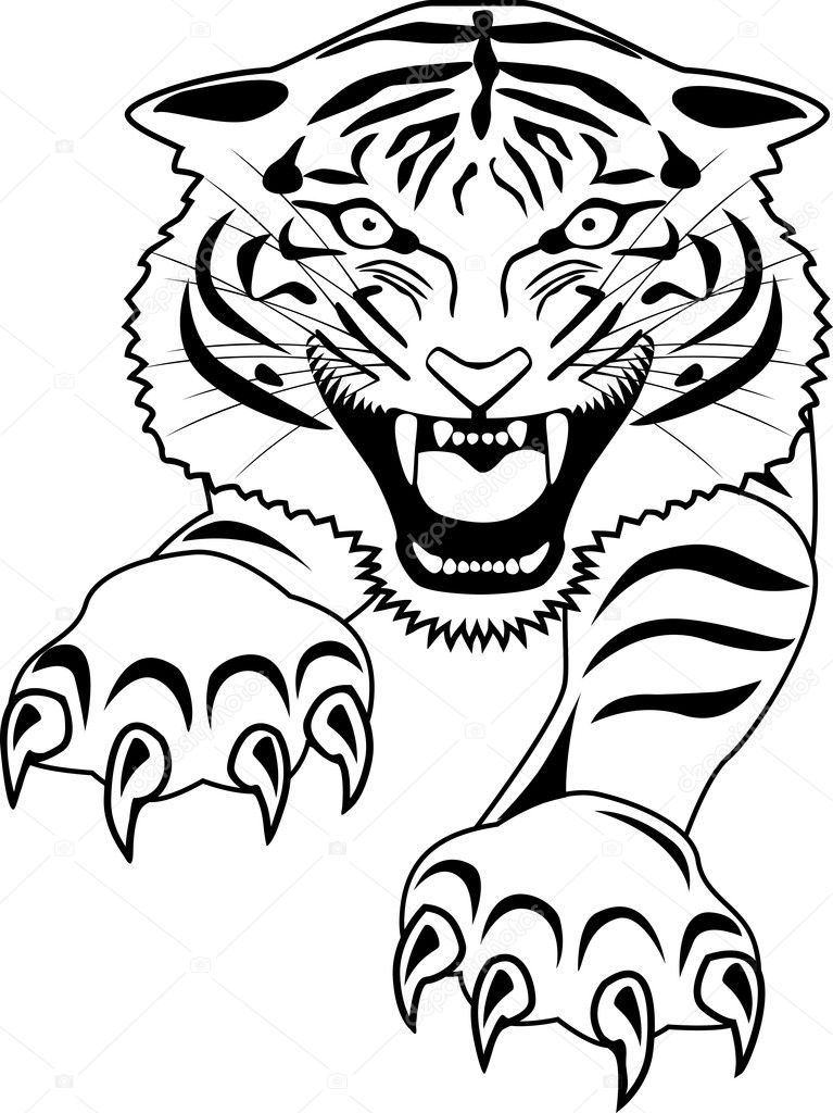 How to draw tiger tattoo....طرسقة رسم نمر وشم - YouTube
