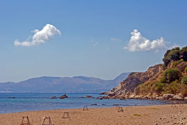 La tortuga anida en la playa de Dafne en la isla de Zakynthos — Foto de Stock