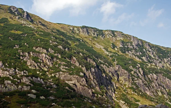 Βουνοπλαγιά με βράχους σε sudety — Φωτογραφία Αρχείου