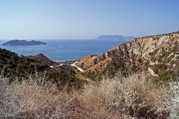Vista para a costa na ilha Zakynthos — Fotografia de Stock
