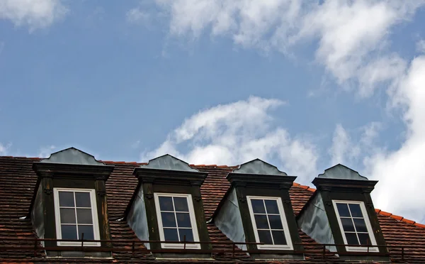 Mansard roof in Poznan — Stock Photo, Image