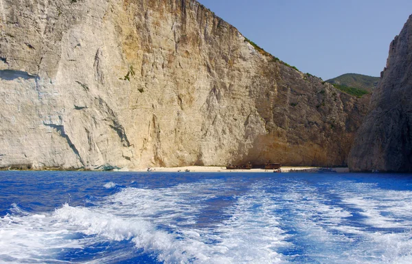 Na pláž ztroskotání na ostrově zakynthos — Stock fotografie