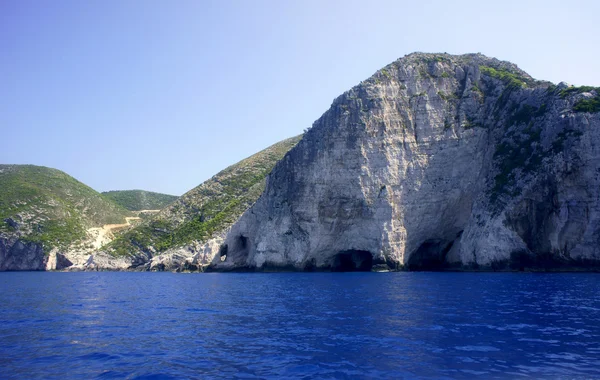 Klippvägg på ön zakynthos — Stockfoto