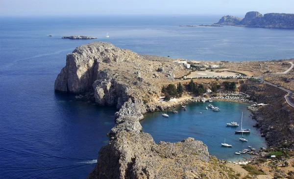 Haven e baia sull'isola di Rodi — Foto Stock