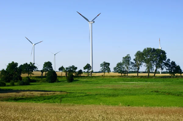 Turbiner i wind farm — Stockfoto