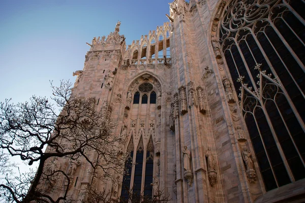Fachada gótica de la Catedral de Milán —  Fotos de Stock