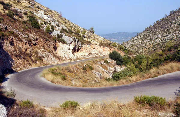 Carretera en las montañas de la isla de Zakynthos — Foto de Stock