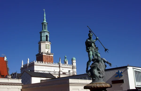 Věž radnice v Poznani — Stock fotografie
