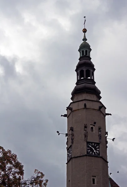 Věž radnice v jawor — Stock fotografie
