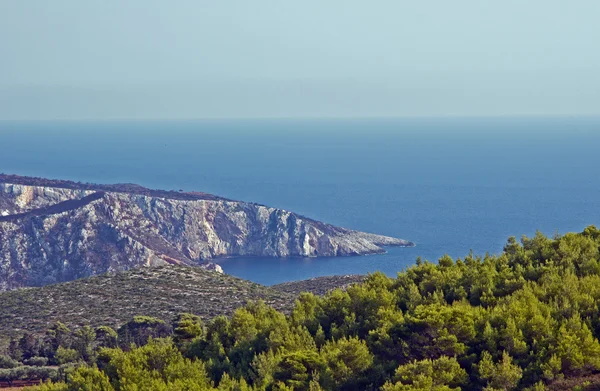 Kusten med klippa på ön zakynthos — Stockfoto